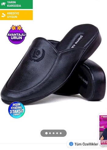 Pierre Cardin deri Erkek Ev Terliği
