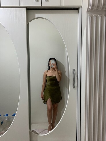 Zara The Latest Thing Yeşil Saten Elbise