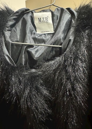 Yeni Siyah Kadın Kürk Detaylı Midi Ceket 38-42 beden arasına olu - Görsel 4