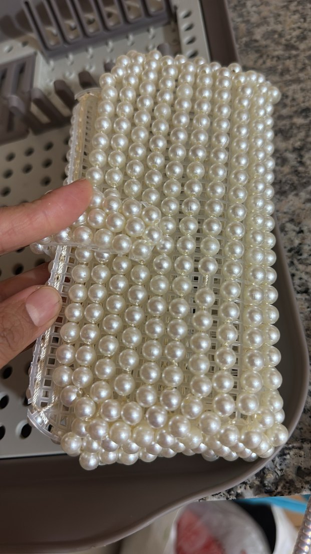 İnci İşlemeli Örgü Bohem Kadın Çanta - Görsel 4