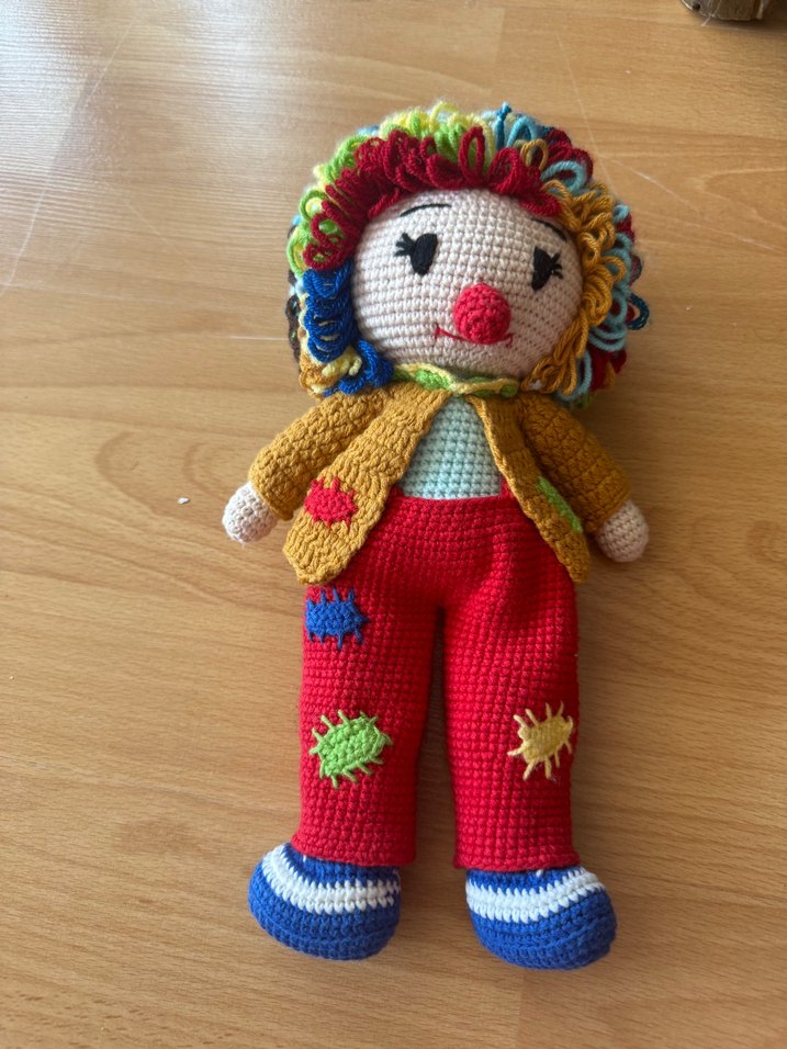 Renkli Örgü Palyaço Bebek - Görsel 2