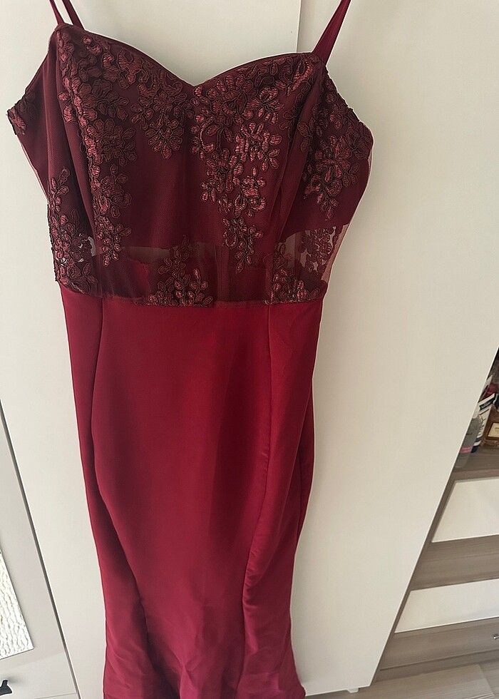 Tül detaylı abiye elbise - Görsel 2