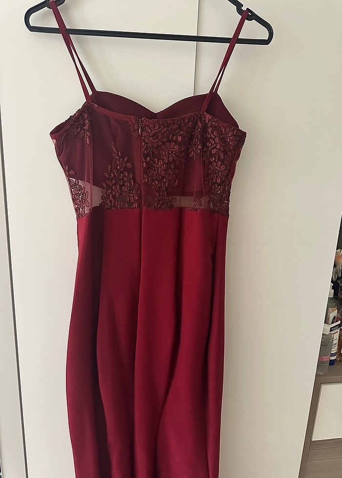 Tül detaylı abiye elbise - Görsel 3