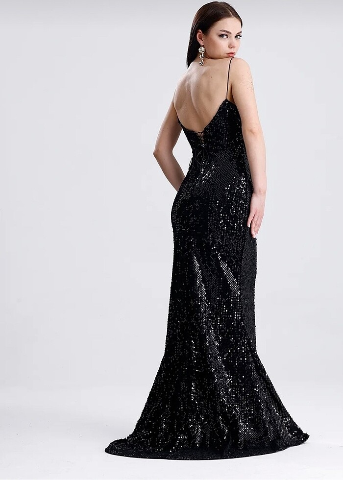 Pul Payet balık abiye elbise - Görsel 2