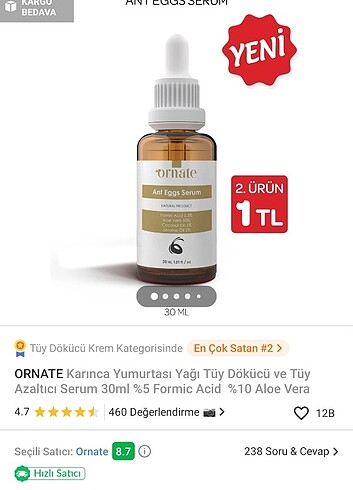 Tüy dökücü serum