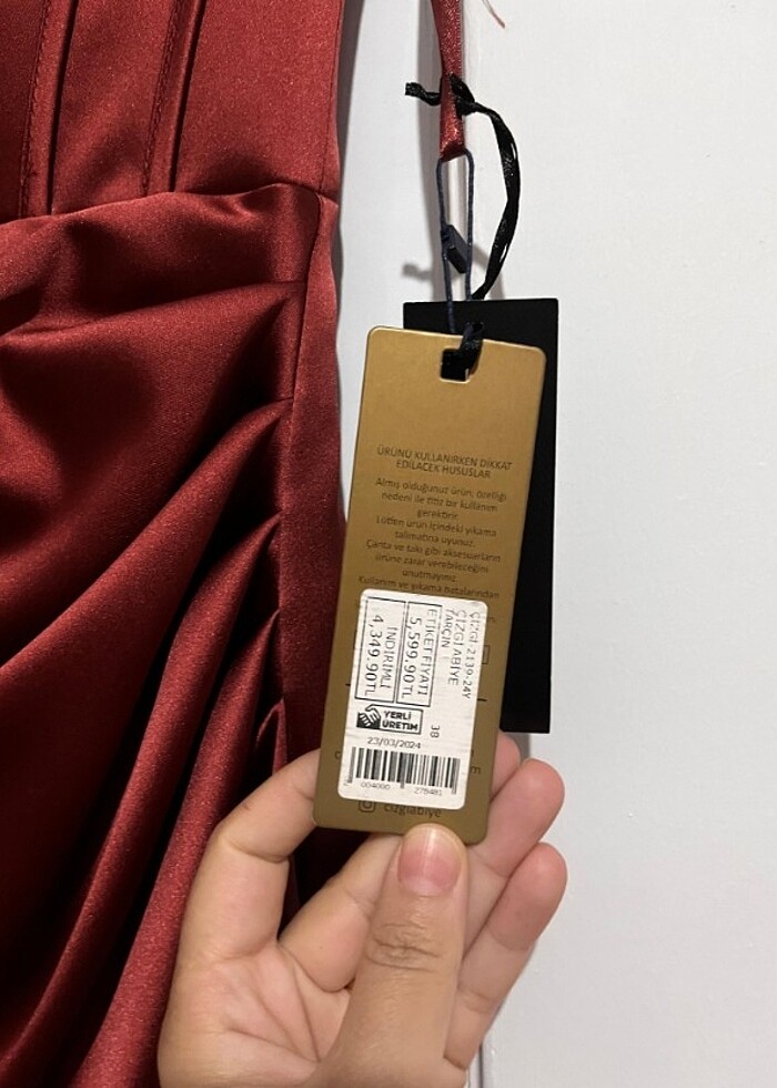 Kircuval cikisli
Hiç kullanılmamış etiketli 
38 beden abiye - Görsel 3