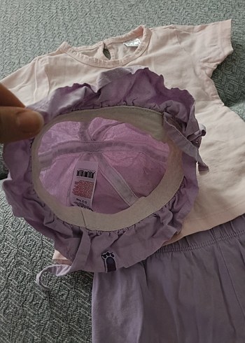 Pembe Baskılı Kısa Kollu Bebek Takımı - Görsel 3