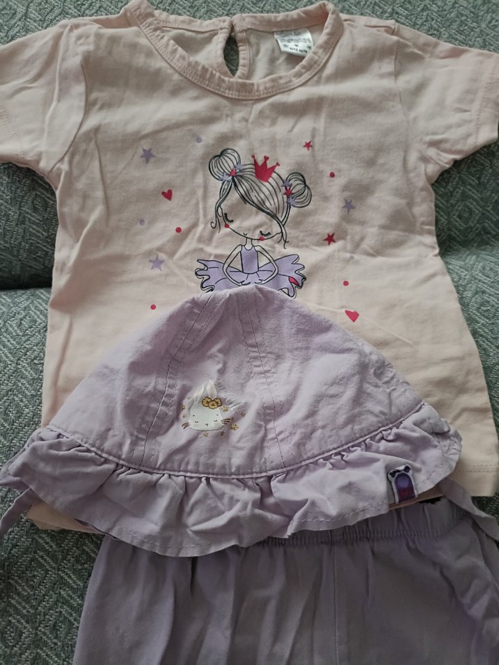 Pembe Baskılı Kısa Kollu Bebek Takımı - Görsel 2