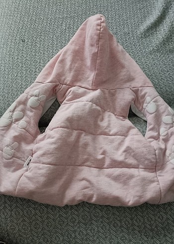 Kız Çocuk Kapüşonlu Pembe Nakışlı Yelek - Görsel 2