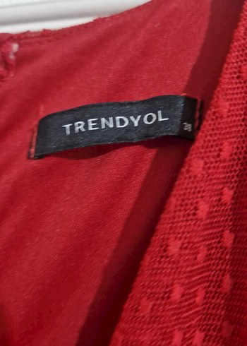 Trendyol & Milla Kırmızı Fırfırlı Midi Bohem Elbise