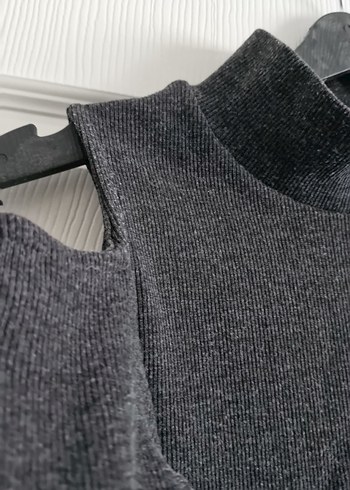 xl Beden gri Renk Yarım Kollu Yırtmaçlı Uzun Gri Elbise