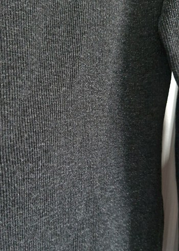 xl Beden Yarım Kollu Yırtmaçlı Uzun Gri Elbise