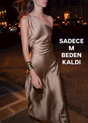 UZUN ASİMETRİK SATEN ELBİSE
