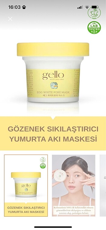 Gello yumurta akı maskesi