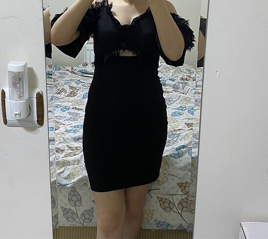 Trendyol & Milla Siyah dantel detaylı mini elbise