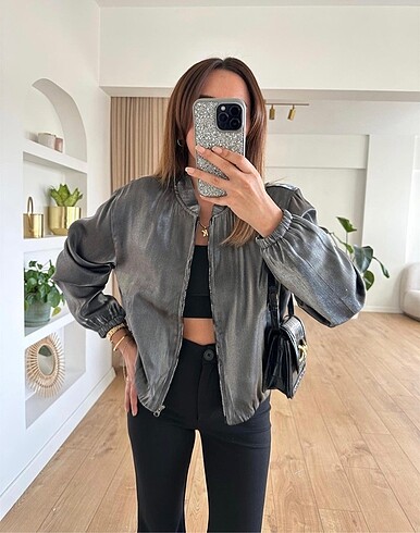 SATEN DOKULU BOMBER CEKET