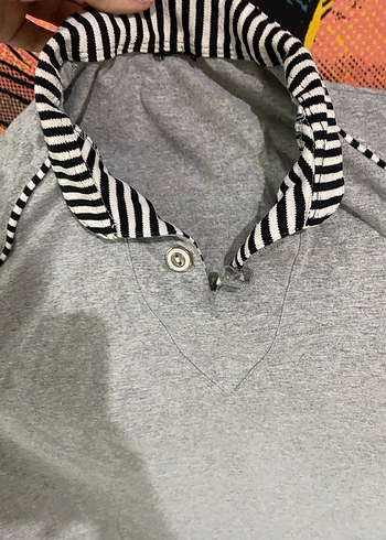 Diğer Gri Düğmeli Erkek Polo Tişört