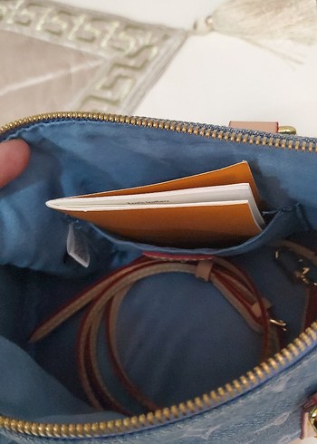 Mavi Baskılı Denim Kadın Çanta - Görsel 4