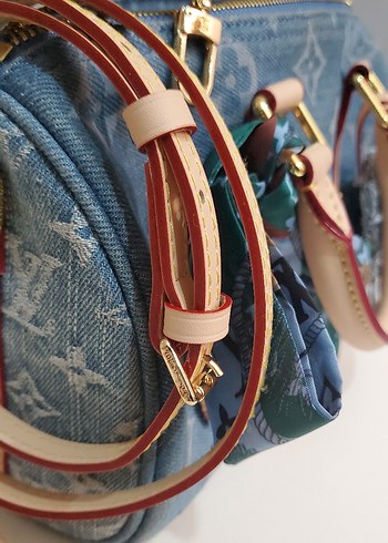 Mavi Baskılı Denim Kadın Çanta - Görsel 5