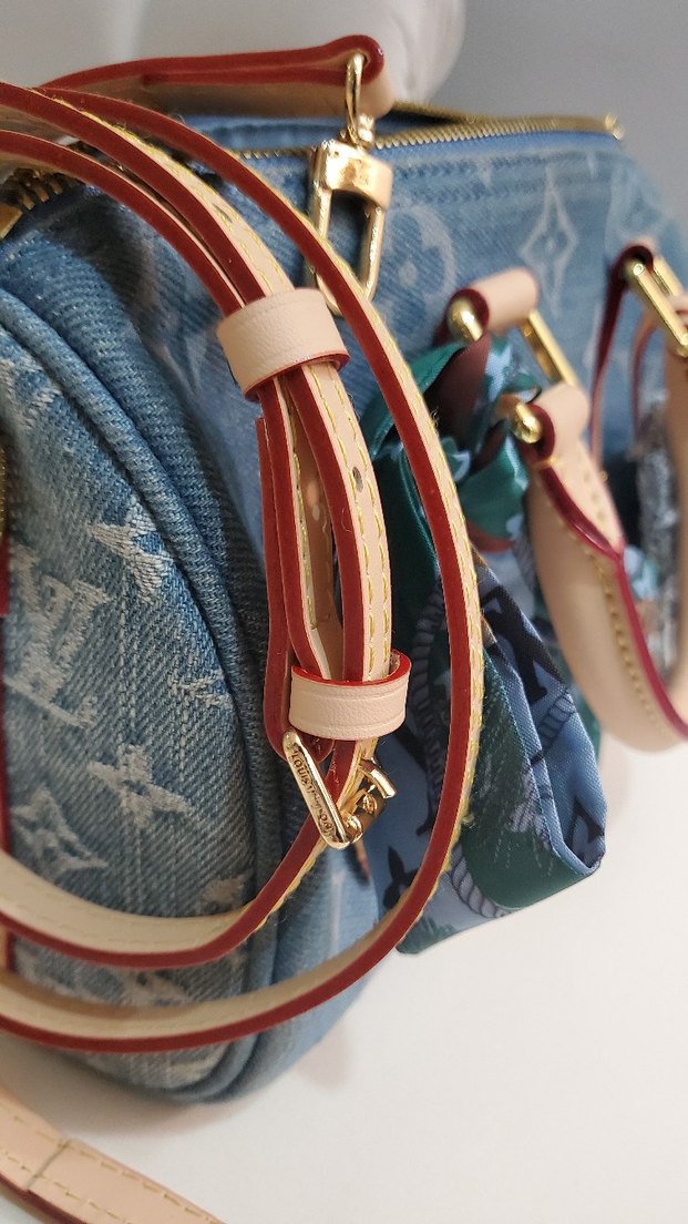 Mavi Baskılı Denim Kadın Çanta - Görsel 5