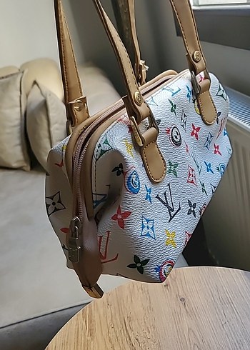 Renkli Baskılı Deri Kadın Çantası - Görsel 7