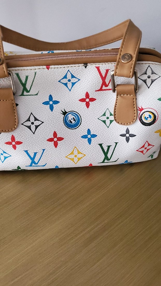 Renkli Baskılı Deri Kadın Çantası - Görsel 2