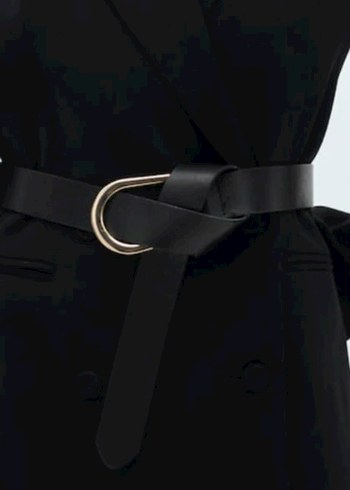 Siyah Deri Minimalist Kadın Kemer - Görsel 2