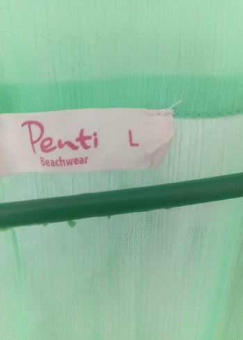 Yeşil V Yaka Salaş penti plaj elbise - Görsel 6