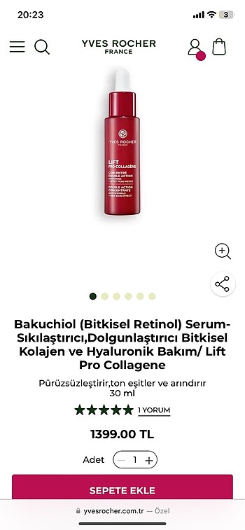 Yves Rocher Lift pro-collagene sıkılaştırıcı dolgunlaştırıcı ser