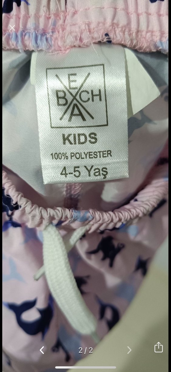 Pembe Renkli kız Çocuk Bağlama Desenli Şort - Görsel 2