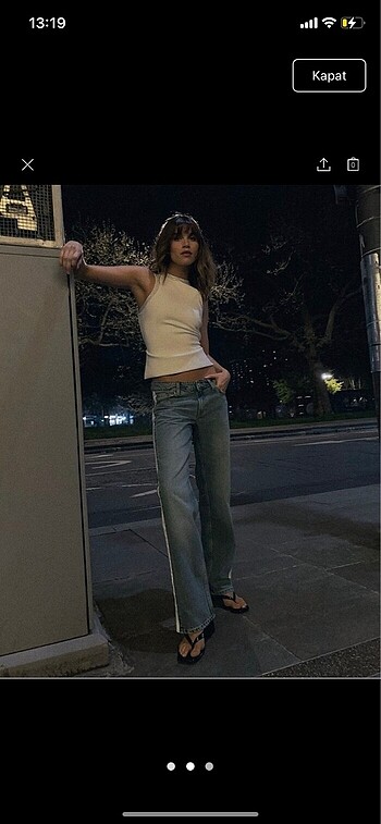 Zara Zara yanları şeritli pantolon
