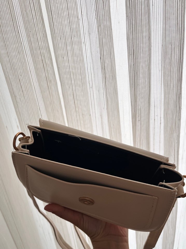 Bej Deri Kadın Çanta - Görsel 3