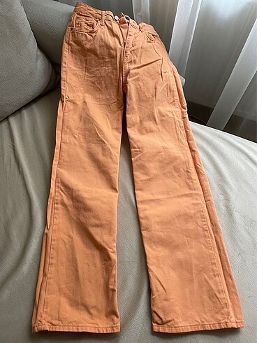 34 Beden turuncu Renk Trendyol Geniş Paça Pantolon