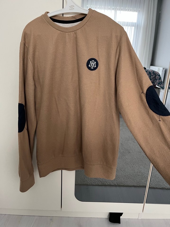 Kahverengi Erkek Örme Sweatshirt - Görsel 2