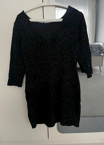 Siyah Midi Elbise - Görsel 2