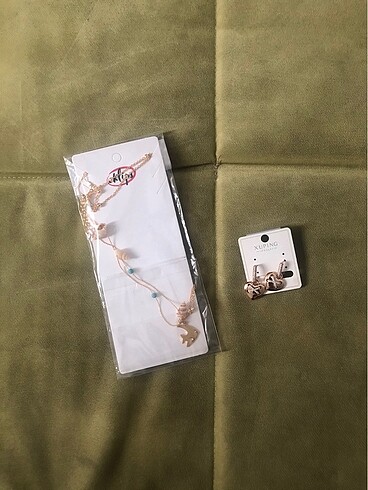 swarovski Kolye ve küpe set