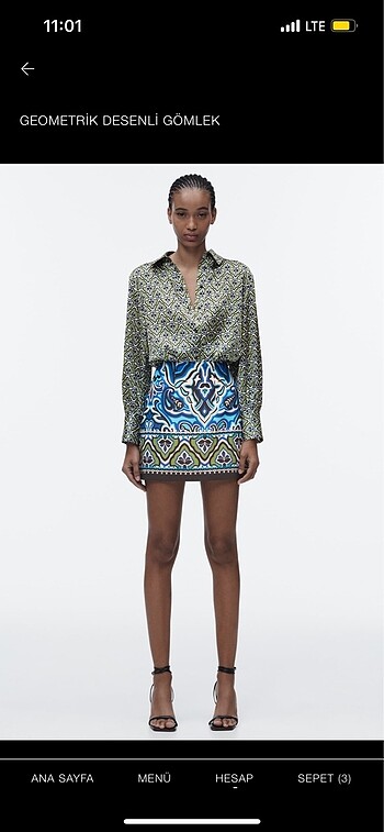 Zara Zara geometrik desenli gömlek