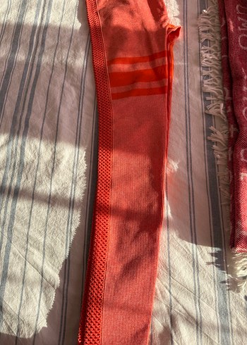 turuncu Esnek Spor Kadın Tayt - Görsel 3