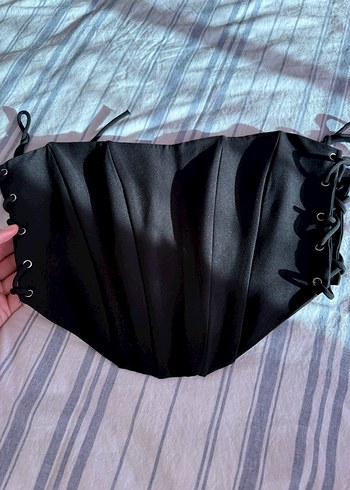 Siyah Goth Midi Straplez Bustiyer - Görsel 3