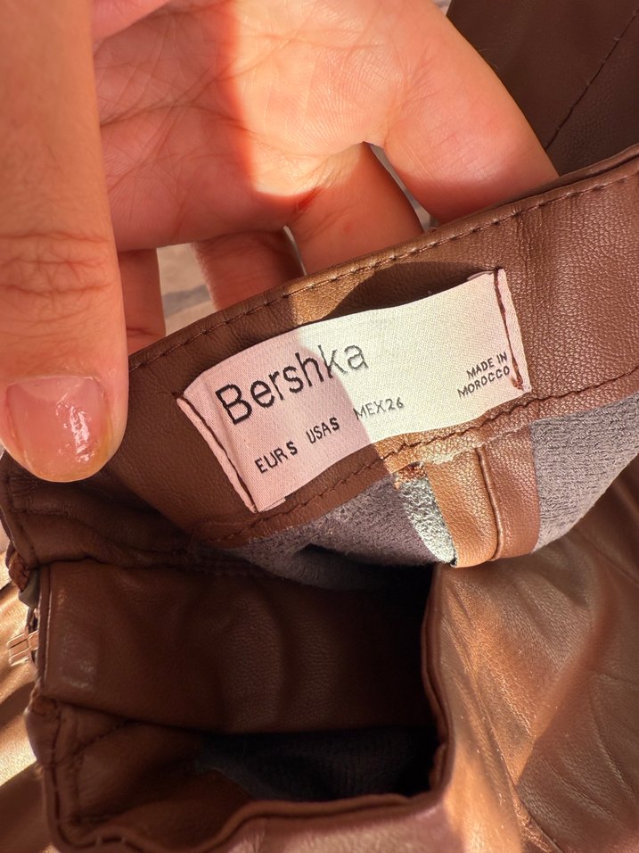 Deri, Fermuarlı, Midi Boy Straplez Mini Elbise - Görsel 3