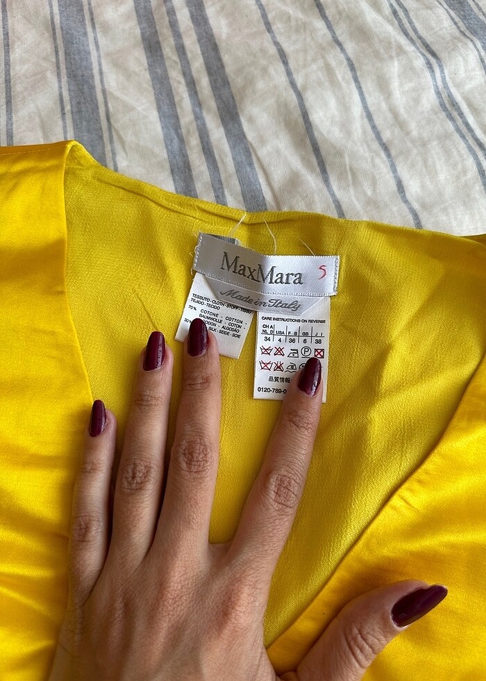 Max Mara sarı elbise - Görsel 3