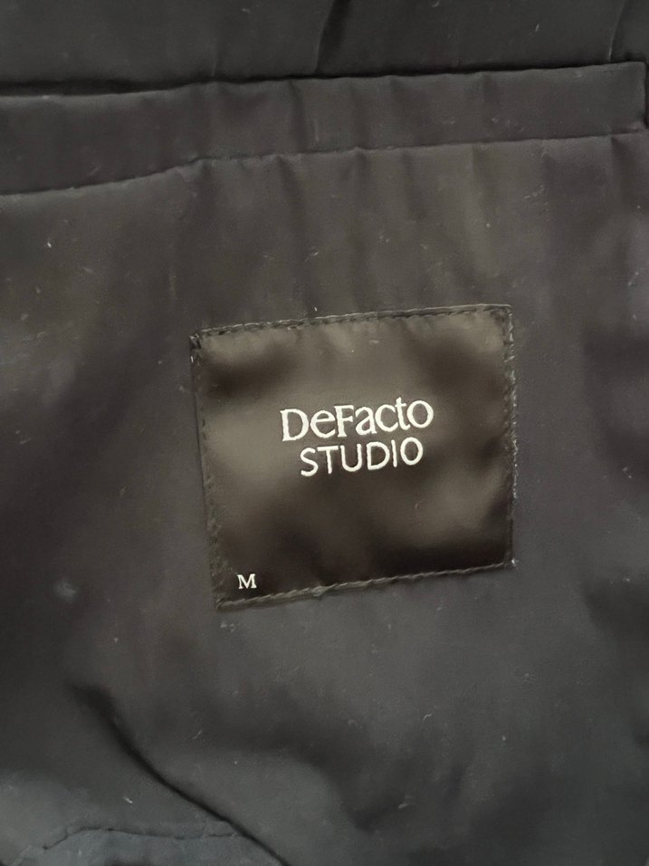 Siyah Uzun trenchcoat - Görsel 2