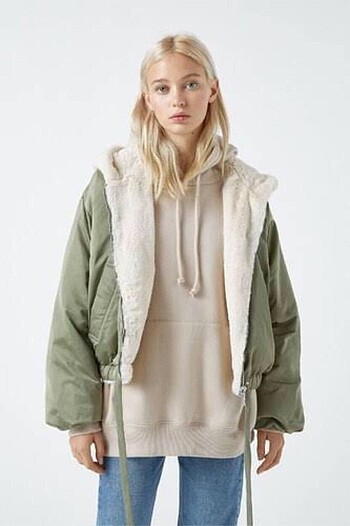 Pull&bear Çift Taraflı Peluş Mont