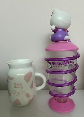  Beden pembe Renk Hello Kitty Temalı Pastel Pembe Bardak