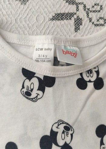 3 Yaş Beden turkuaz Renk Turkuaz Mickey Baskılı Kısa Kollu Bebek Tulum