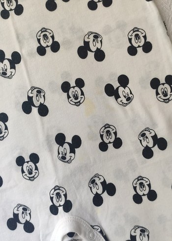 3 Yaş Beden Turkuaz Mickey Baskılı Kısa Kollu Bebek Tulum