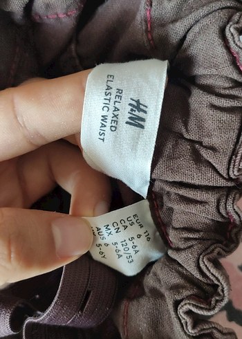 H&M Erkek Çocuk Koyu Kahverengi Keten Bol Pantolon