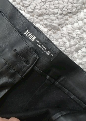 Deri Siyah Kadın  Pantolon - Görsel 5