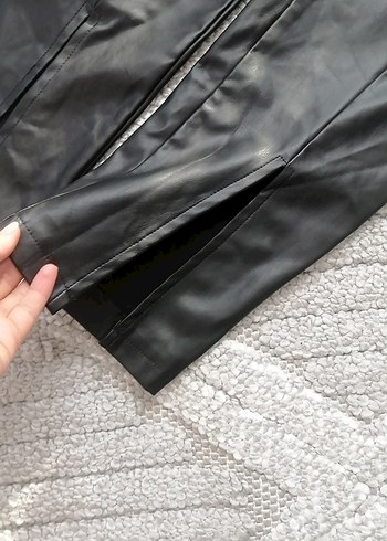 Deri Siyah Kadın  Pantolon - Görsel 4