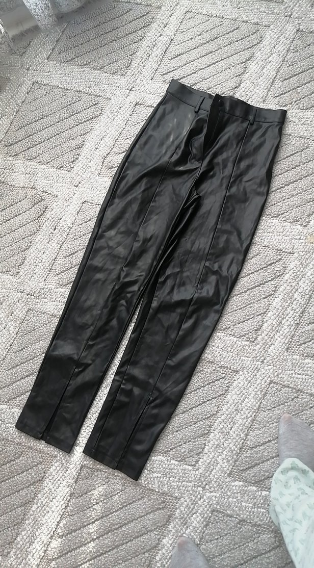 Deri Siyah Kadın  Pantolon - Görsel 3